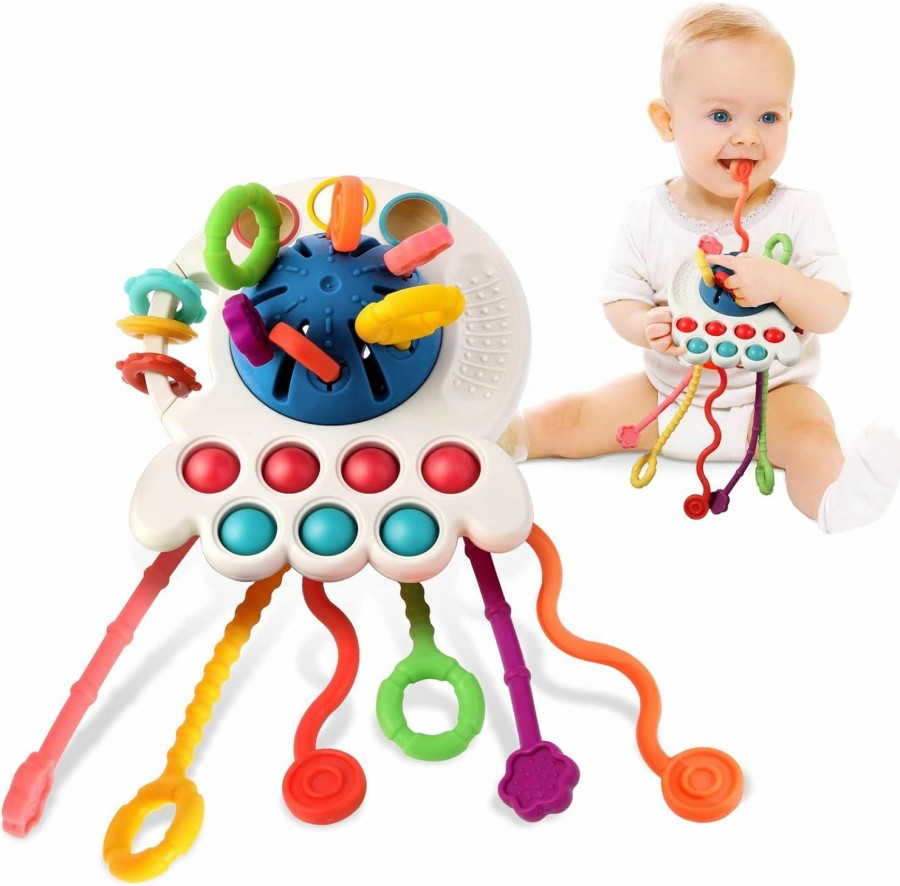 Baby & Toddler Hooku | Hooku Montessori Toys For 1 Year Old, Sensory Toys For Babies, Food Grade Silicone Pull String Activity Toy, Fine Motor Toys, Travel Toys, Toddler Infant Girl Boy Gifts