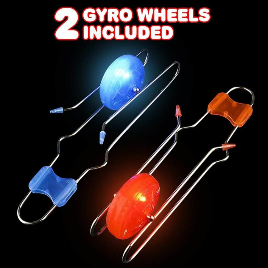 Baby & Toddler ArtCreativity | Artcreativity Retro Light Up Gyro Wheels Set For Kids- Includes 2, 8.5 Inch Rail Twisters, Mesmerizing Spinning And Lighting Effects Design- Top Fun Gift For Boys And Girls