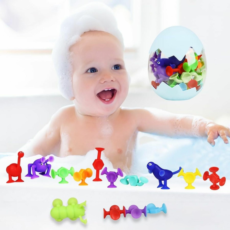 Baby & Toddler Qudamah | Bath Toys 27 Pcs Suction Toys Sensory Toys For Kids Ages 4-8 Boys Girls Stress Release Toys Travel Toys Suction Cup Toys Silicone