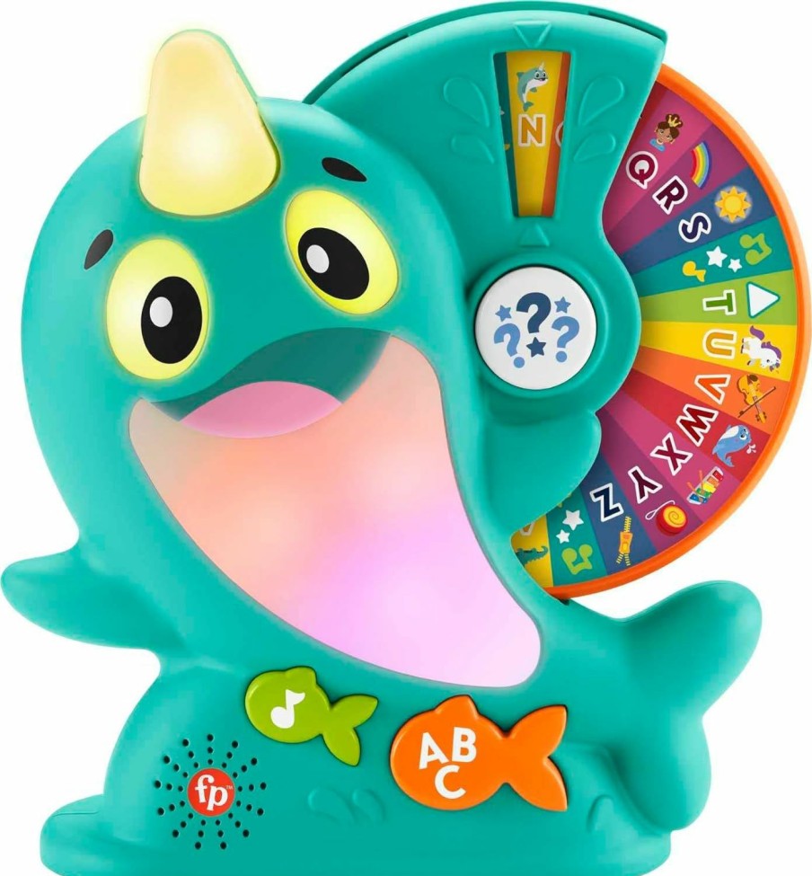 Baby & Toddler Fisher-Price | Fisher-Price Linkimals Toddler Toy Learning Narwhal With Interactive Lights Music & Educational Games For Ages 18+ Months