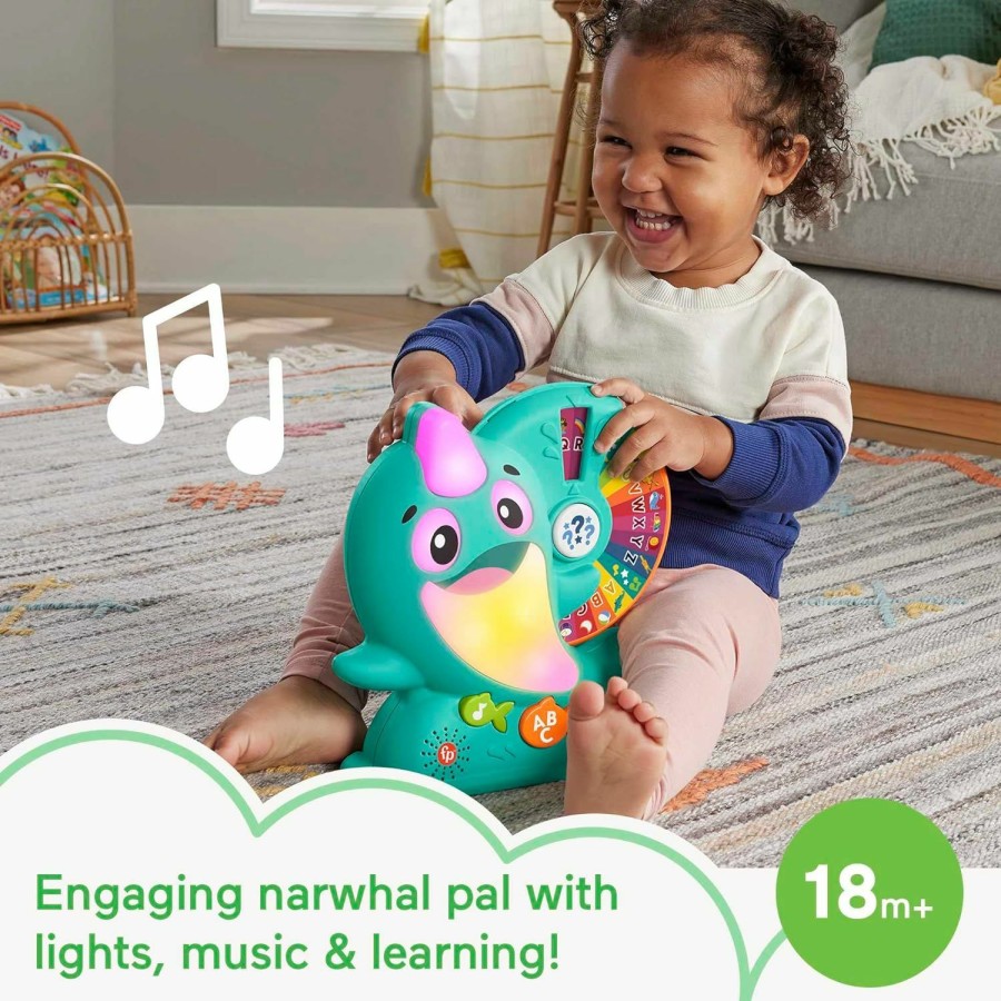 Baby & Toddler Fisher-Price | Fisher-Price Linkimals Toddler Toy Learning Narwhal With Interactive Lights Music & Educational Games For Ages 18+ Months