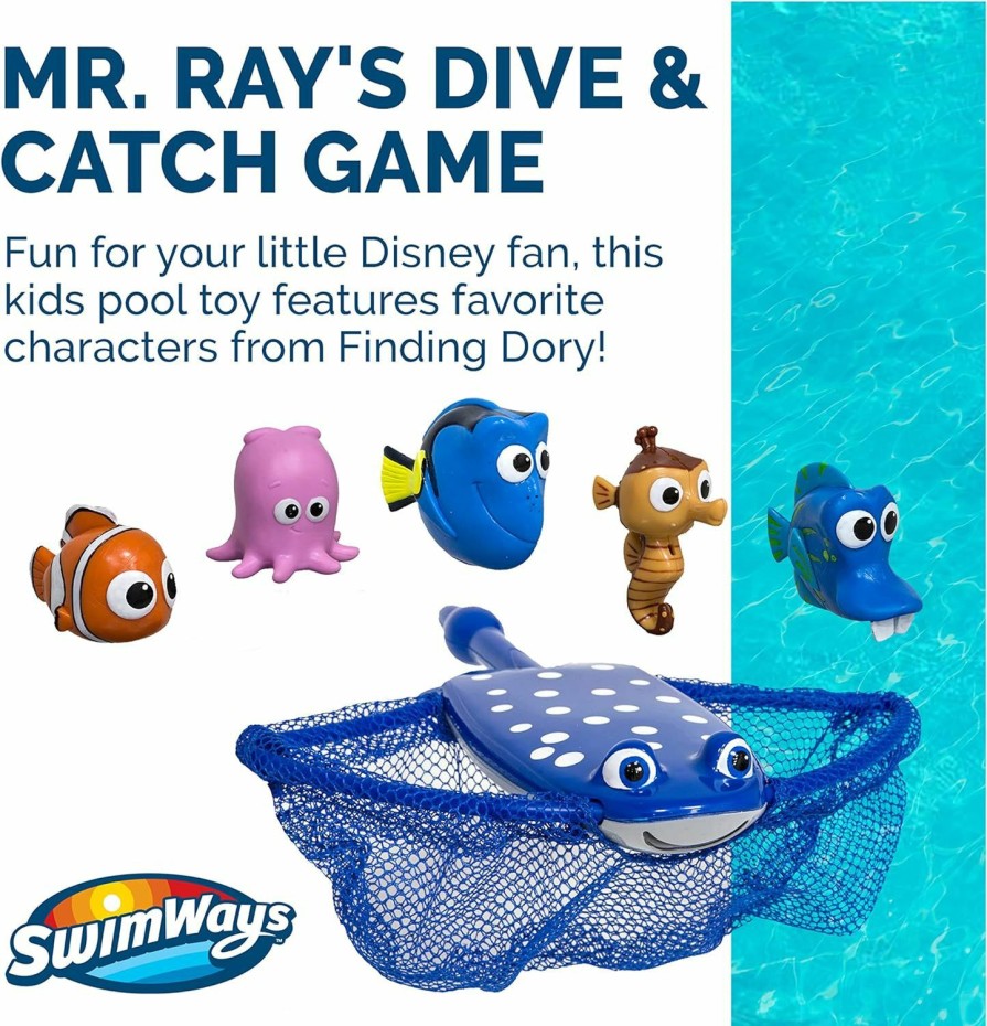 Baby & Toddler SwimWays | Swimways Disney Finding Dory Mr. Ray'S Dive And Catch Game, Bath Toys And Pool Party Supplies For Kids Ages 5 And Up