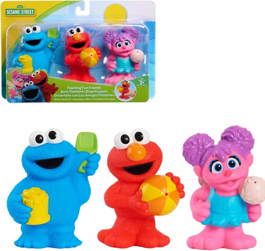 Baby & Toddler Just Play | Sesame Street Floating Fun Friends 3-Piece Set Water Squirters Bath And Pool Toys, Kids Toys For Ages 2 Up By Just Play