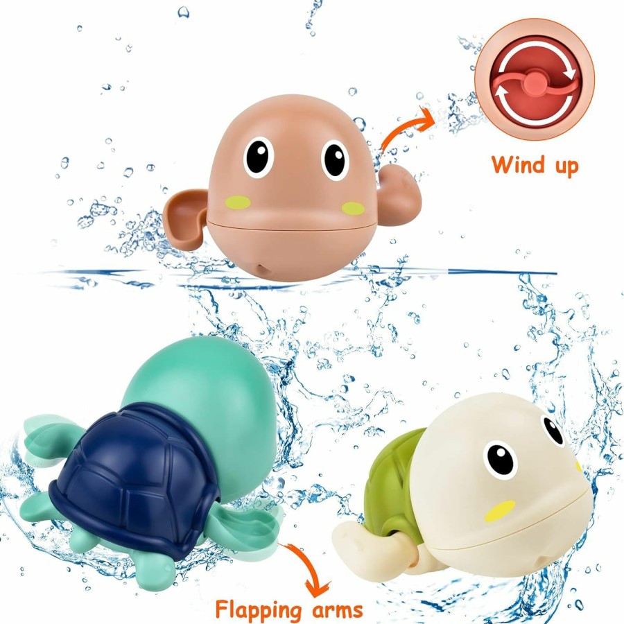 Baby & Toddler LiKee | Likee Baby Bath Toys For Toddlers 1-3, Floating Wind-Up Kids Bathtub Toys For 1 2 3 4 5 6 Year Old Boy Girl Birthday Gift, Cute Lnfant Swimming Water Pool Games For Baby Shower Beach Bath Time