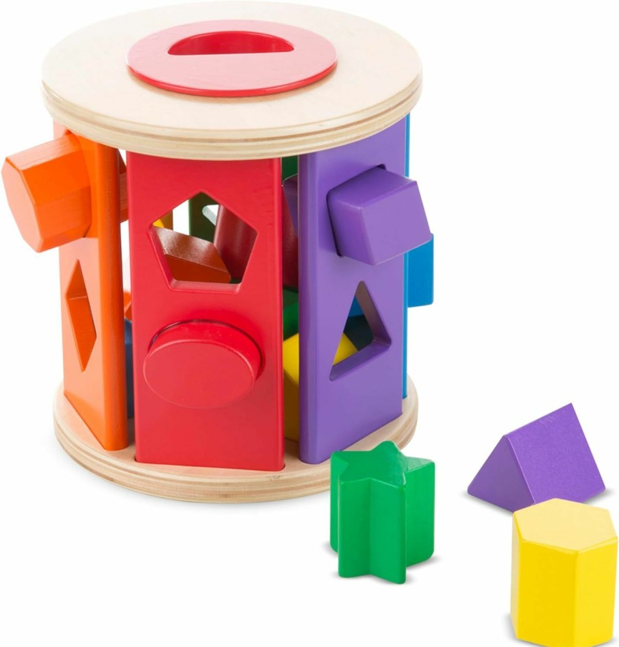 Baby & Toddler Melissa & Doug | Melissa & Doug Match And Roll Shape Sorter - Classic Wooden Toy