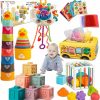 Baby & Toddler ELLECK | Baby Toys 6 To 12 Months, Montessori Toys For 1 Year Old, Silicone Pull String Teething Toys, Stacking Building Blocks Infant Toddler Toys 0-3, Color Shape Bin Sensory Toys, Baby Boys&Girls Gifts