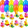 Baby & Toddler Cherislpy | 12 Pcs Easter Eggs With Rubber Ducks Cars Toys Soft Bath Toy Vehicles For Kids Toddlers Girls Boys Easter Basket Stuffers Eggs Fillers Party Favors Gifts