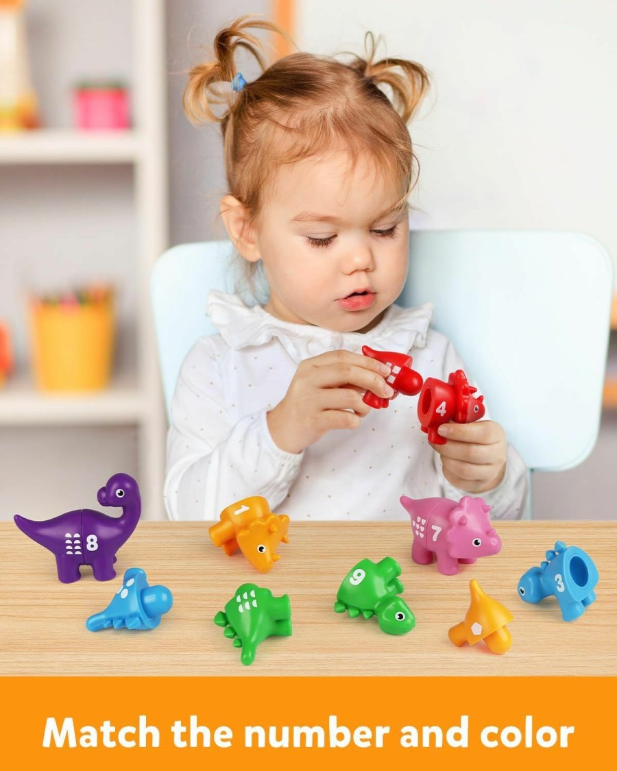 Baby & Toddler Coogam | Coogam Matching Letters Fine Motor Toy, 26 Pcs Double-Sided Abc Dinosaur Alphabet Match Game With Uppercase Lowercase, Preschool Educational Montessori Learning Toys For Toddlers