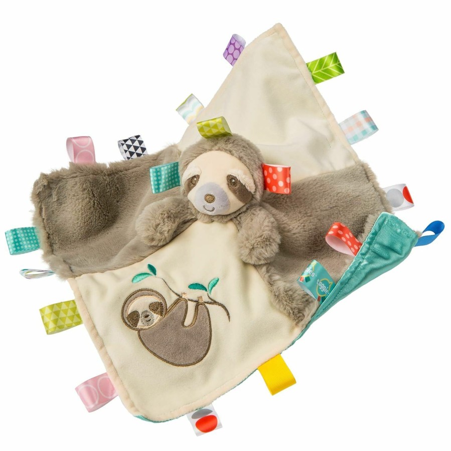 Baby & Toddler Taggies | Taggies Sensory Stuffed Animal Soft Rattle With Teether Ring, Molasses Sloth