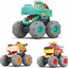 Baby & Toddler MOONTOY | Moontoy Toy Cars For 1 2 3 Year Old Boys, 3 Pack Friction Powered - Bull Truck, Leopard Truck, Crocodile Trucks, Push And Go Toy Cars For Toddler Boys Baby Gift.