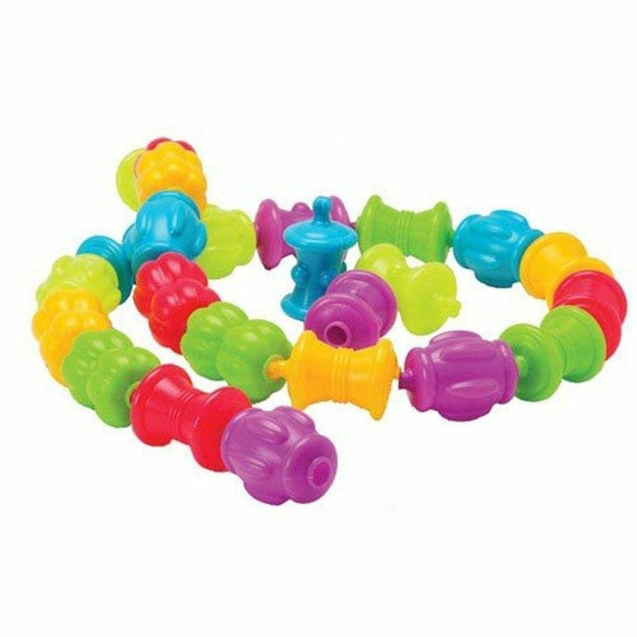 Baby & Toddler Constructive Playthings | Constructive Playthings Pop Beads, Stem, Developmental, Sensory Toys For Toddlers 1-3, Assorted Shapes And Colors, Motor Skills, Teacher Supplies For Classroom And Preschool, 24 Snap Beads, Multicolor