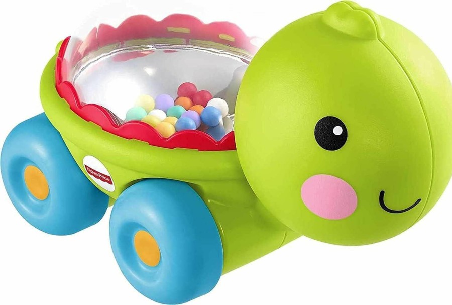 Baby & Toddler Fisher-Price | Fisher-Price Baby Crawling Toy Poppity Pop Turtle Push-Along Vehicle With Ball Popping Sounds For Ages 6+ Months