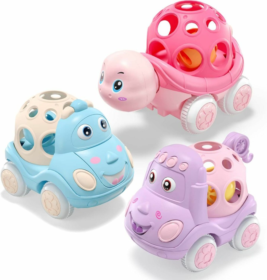 Baby & Toddler BeAndge | Baby Girl Toy Cars For Babies, Pink Car Toys For Baby Girls, Toy Car For Infant Toddler Girl, Easter Gifts For Baby Girl, Push And Go Trucks Rattles Soft Rattle Car For Toddlers Infants Gift