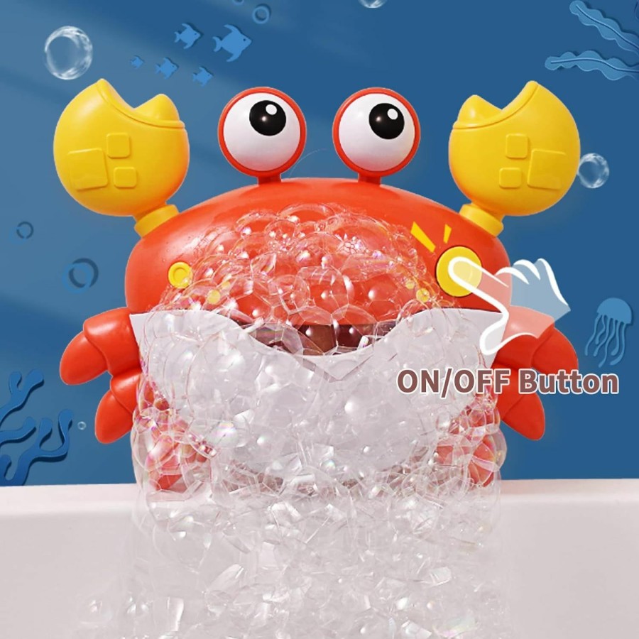 Baby & Toddler Deejoy | Deejoy Crab Bubble Bath Maker For The Bathtub,Blows Bubbles And Plays 12 Children'S Songs,Sing-Along Bath Bubble Machine Baby, Toddler Kids Toys Makes Great Gifts For 3 Years Girl Boy (Red)