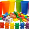 Baby & Toddler Skoolzy | Skoolzy Rainbow Counting Bears With Matching Sorting Cups 70 Pc - Toddler Stem Educational Number Learning Toys, Developmental Sensory Bin Motor Skills Activity For Preschool Kids Age 3 +