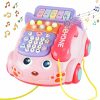 Baby & Toddler Kimery | Baby Phone Toy,Baby Toy Phone Cartoon Baby Piano Music Light Toy Children Pretend Phone, Kids Cell Phone Girl With Light Parent-Child Interactive Toy Gift Game Boy Girl Early Education Gift Pink 18M+