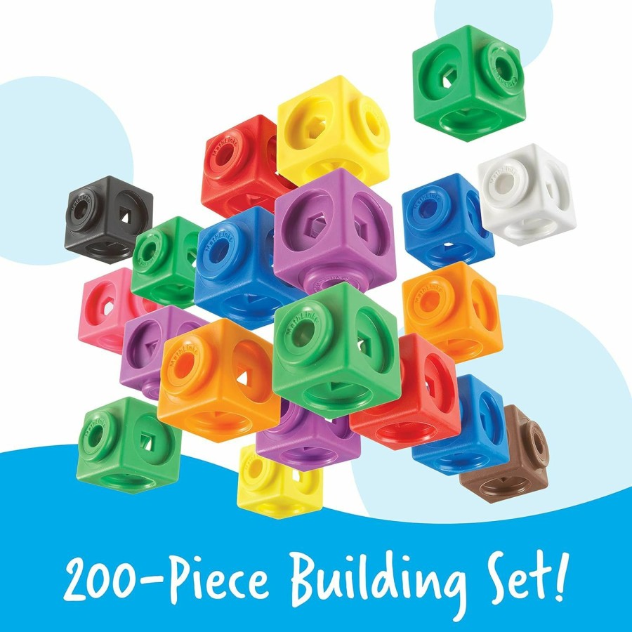 Baby & Toddler Learning Resources | Learning Resources Mathlink Cubes Big Builders - Set Of 200 Cubes, Ages 5+, Develops Early Math Skills, Stem Toys, Math Games For Kids, Math Cubes For Kids,Stocking Stuffers