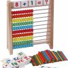 Baby & Toddler Cltoyvers | Cltoyvers Wooden Abacus For Kids Math With 100 Counting Sticks And Number Toys Cards 1-100, Educational Math Games Preschool Learning Toys, Math Manipulatives For Elementary 1St 2Nd Grade