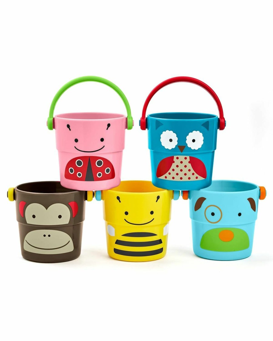 Baby & Toddler Skip Hop | Skip Hop Baby Bath Toy, Zoo Stack & Pour Buckets