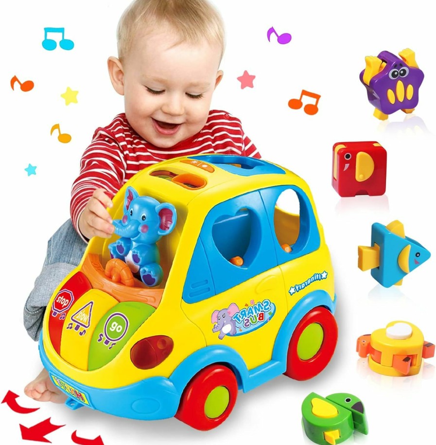 Baby & Toddler DUMMA | Dumma Baby Toys 12-18 Months Musical Bus Toys For 1 2 3 4+Year Old Boys Girls Birthday Gifts,Early Education Learning Toy With Fruit/Music/Lighting/Smart Shapes For 18-24 Months