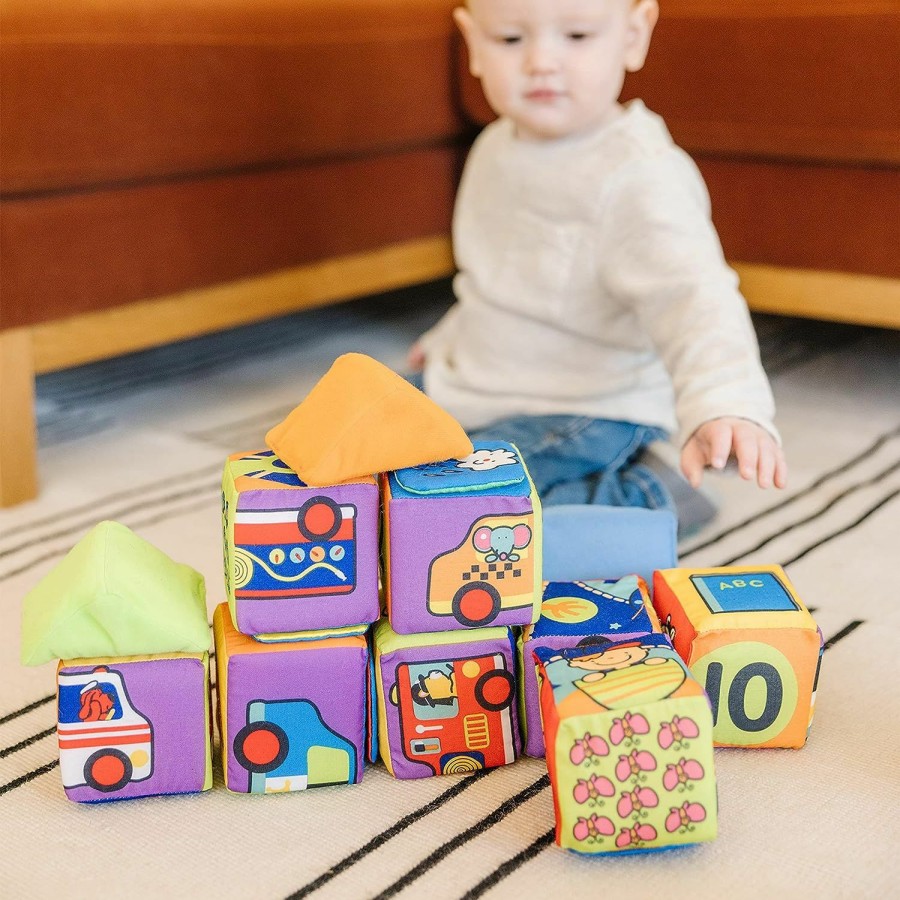 Baby & Toddler Melissa & Doug | Melissa & Doug K'S Kids Match And Build Soft Blocks Set For Toddlers, Building Blocks, Sensory Baby Stacking Toys