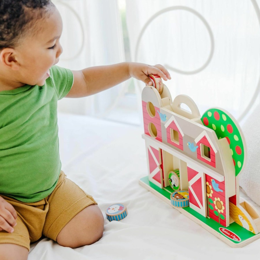 Baby & Toddler Melissa & Doug | Melissa & Doug Go Tots Wooden Barnyard Tumble With 4 Disks - Farm Themed, Stack And Drop Developmental Toys For Toddlers Ages 1+