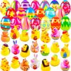 Baby & Toddler Holydeck | 20 Pcs Prefilled Easter Eggs With Rubber Duckies, Bright Colorful Easter Eggs Prefilled With Variety Bunny Duckies For Fun Bath Bunny Duckies, Easter Basket Stuffers And Party Favors