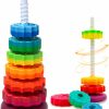 Baby & Toddler CAPT.GOOSE | Baby Spinning Toy Stacking Toy For Babies And Toddlers Educational Toddler Learning Toys Rainbow Spinning Wheel Toy For Focus, Dexterity, Brain Development, Interactive Learning Stacking Toys