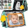 Baby & Toddler TINITIGIES | Tinitigies Tummy Time Mirror For Babies - High Contrast Book With Large Stimulating Baby Safe Mirror & Silicone Teether & Crinkle Pages - Perfect Tummy Time Toys For Babies 0 3 6 9 Months