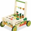 Baby & Toddler Beright | Beright 12-In-1 Wooden Baby Walker, Push And Pull Learning Activity Walker, Multiple Activities Center, Shape Sorting, Grocery Cart Push Toy And Puzzles, Develops Motor Skills & Stimulates