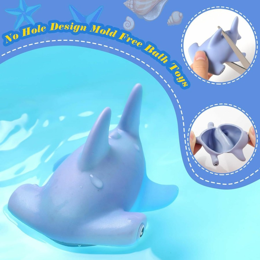 Baby & Toddler GZHFMUS | Mold Free Baby Bath Toys For Kids Ages 1-3,No Hole No Mold Sea Animal Bathtub Toys For Infant 6-12-18 Months, Tub Toys Toddlers 2-4 Year Old Boys Girls(6 Pcs With Storage Bag)