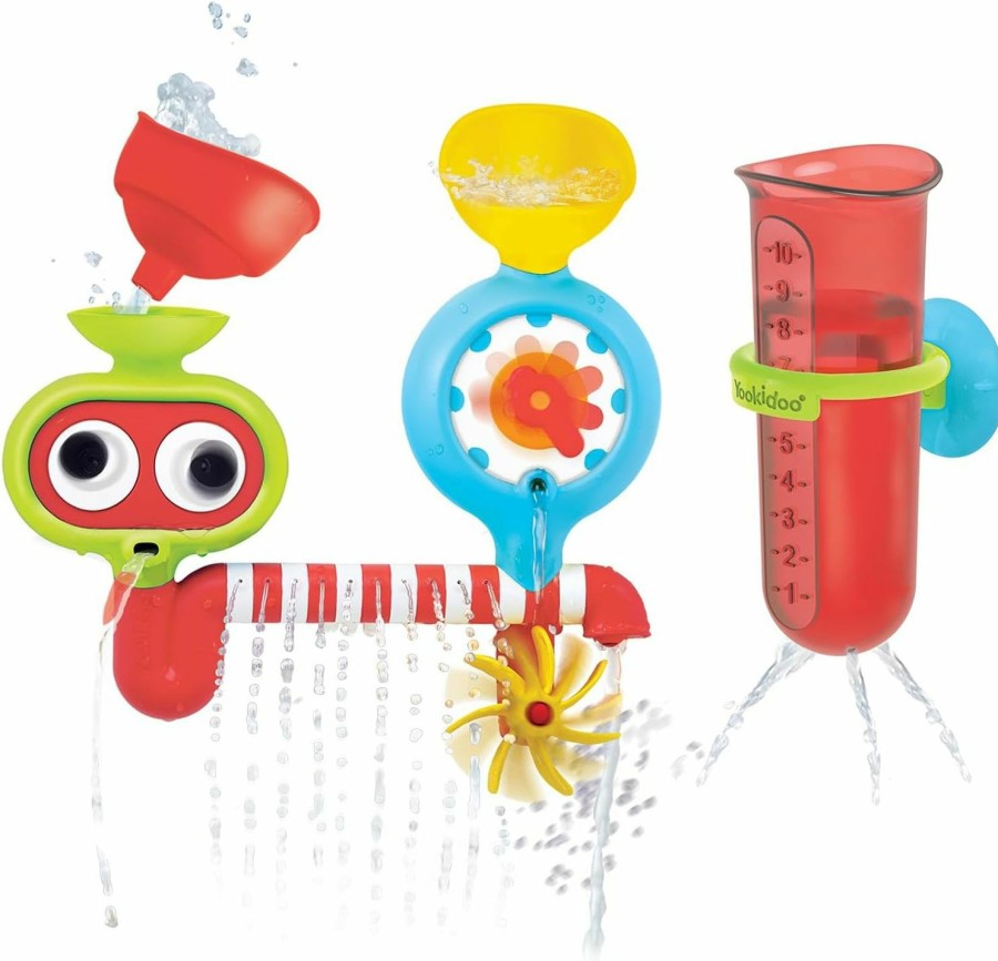 Baby & Toddler Yookidoo | Yookidoo Baby Toddler Bath Wall Toy (Ages 1-3) Waterfall Spinning Gears & Rotating Googly Eyes - Mold Free - Attach To Any Tub Or Shower - Spin N Sprinkle Water Lab - Great For Boys, Girls,& Kids