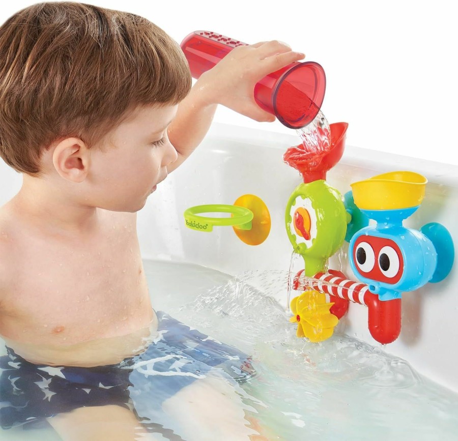 Baby & Toddler Yookidoo | Yookidoo Baby Toddler Bath Wall Toy (Ages 1-3) Waterfall Spinning Gears & Rotating Googly Eyes - Mold Free - Attach To Any Tub Or Shower - Spin N Sprinkle Water Lab - Great For Boys, Girls,& Kids