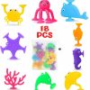 Baby & Toddler Tepear | Baby Suction Cup Toys, Silicone Ocean Animals Sucker Toys With Mesh Bag Storage, 18 Pcs Bath Toys For Kids Ages 4-8, Sensory, Window And Travel Toy, Montessori Gift For 3 4 5 6 7 Years Old Boys Girls