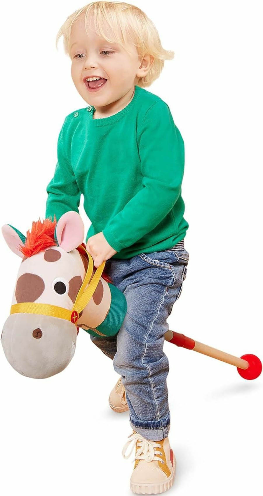 Baby & Toddler Battat | Battat Classic Hobby Horse Plush Stick Horse Wooden Pole & Sensory Textures Realistic Sounds 2 Years + Pony Pal