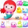 Baby & Toddler JOYIN | Joyin 12Pcs Light Up Bath Toys, Toddler Flashing Colourful Led Bathtub Mermaid Toy, Baby Bathtime Floating Rubber Shower Toy For Infant Baby Kids Boy Girl Birthday Valentines Gift Swimming Pool Party