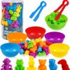 Baby & Toddler TSYAN | Tsyan 36Pcs Counting Animals Matching Games Sensory Toys With Sorting Bowls Preschool Learning Activities Color Classification Montessori Educational Toys Set Gift For Boys Girls Toddlers Toys Age 3+