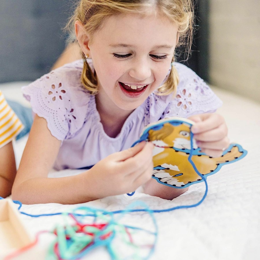 Baby & Toddler Melissa & Doug | Melissa & Doug Lace And Trace Activity Set: Pets - 5 Wooden Panels And 5 Matching Laces - Lacing Toys For Toddlers, Fine Motor Skills Threading Cards For Preschoolers And Kids Ages 3+