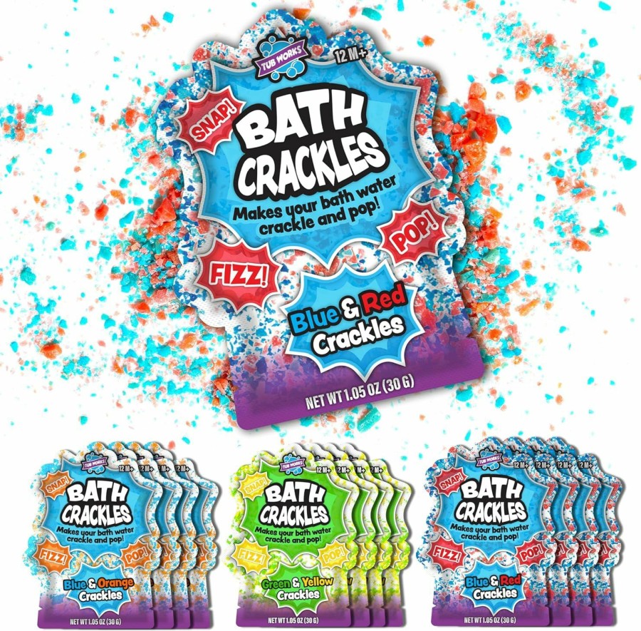 Baby & Toddler Tub Works | Tub Works Bath Crackles Bath Toy, Variety 12 Pack | Nontoxic & Fragrance-Free | Makes Bath Water Crackle & Pop For A Unique Kids Bath | Swirl Water For Fizzy Fun | Sensory Kids & Toddler Bath Toys