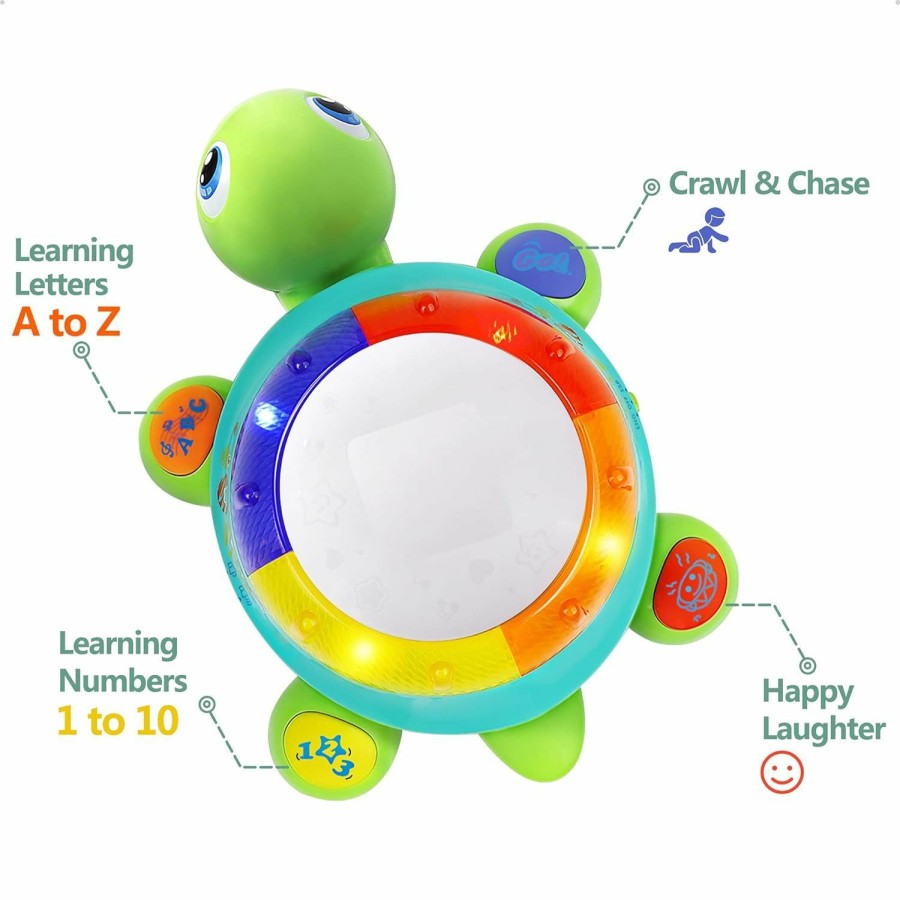 Baby & Toddler iPlay, iLearn | Iplay, Ilearn Baby Musical Turtle Toy, Infant Crawling Toys W/ Light Sound, Toddler Spanish English Bilingual Learning, Development Educational Birthday Gifts 6 7 8 9 10 12 Month 1 Year Old Boy Girl