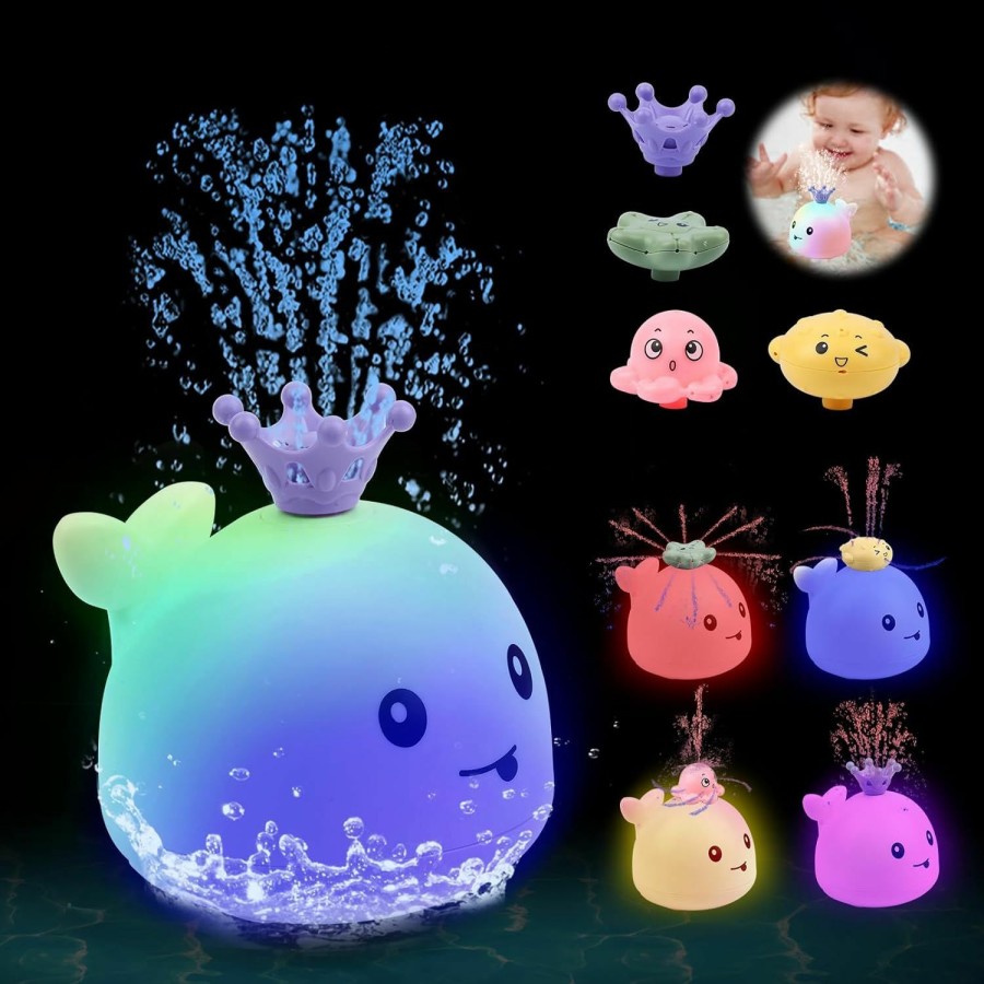 Baby & Toddler candyfouse | Candyfouse Baby Bath Toys, Whale Bath Toy Spray, Four Water Spray Patterns, Baby Light Up Bath Tub Toys, Waterproof Design,Child-Safe, Ideal For Kids' Bath Time,Baby Toys For Infants And Kids (White)