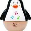 Baby & Toddler Hape | Hape Penguin Musical Wobbler | Colorful Wobbling Melody Penguin, Roly Poly Toy For Kids 6 Months+, Multicolor, 5'' X 2'' (E0331) , Blue