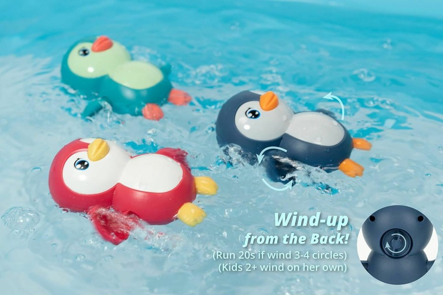 Baby & Toddler DUCKBOXX XX | Duckboxx Xx Bath Toys Wind Up Backstroke Swimming Penguins For Kids 18M+ (Blue)