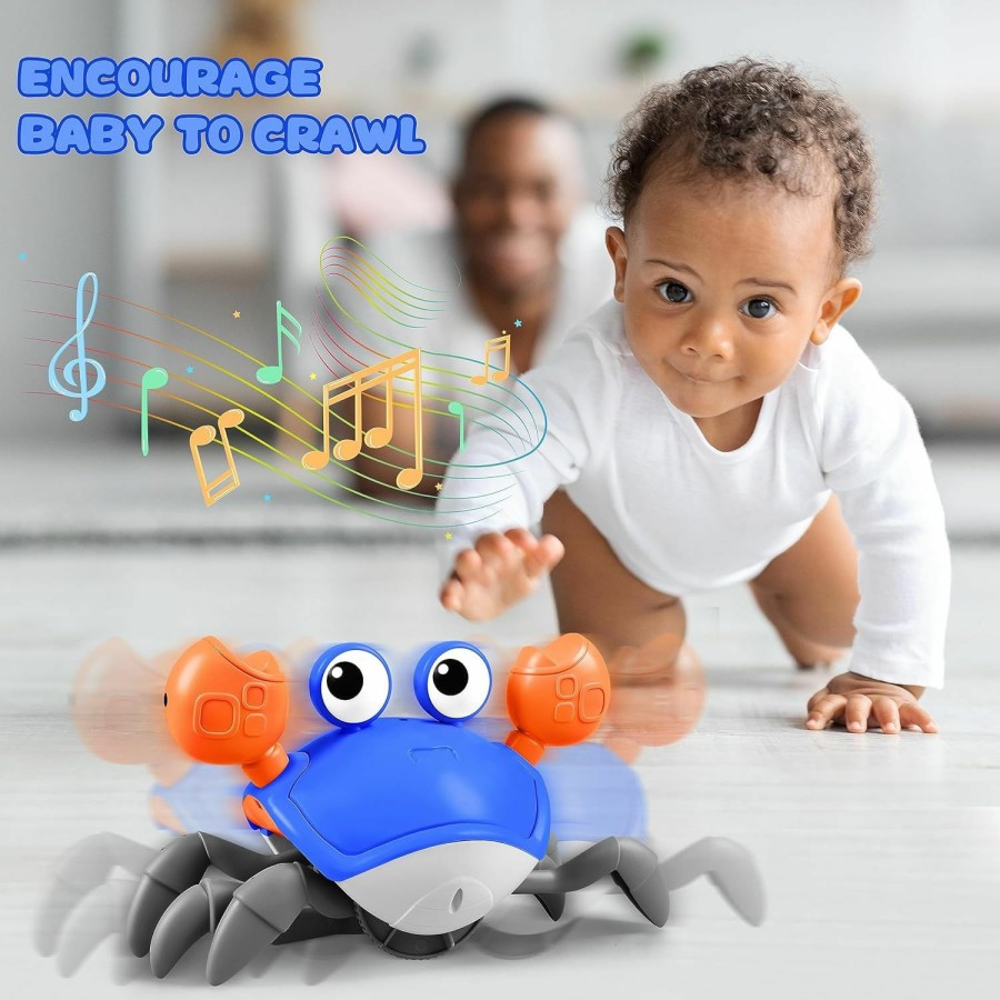 Baby & Toddler ZHVV | Zhvv Crawling Crab Toy, Infant Tummy Time Baby Toys, Fun Interactive Dancing Walking Moving Toy Babies Sensory Induction Crabs With Music, Baby Toys Boys Girls Toddler Birthday Gifts