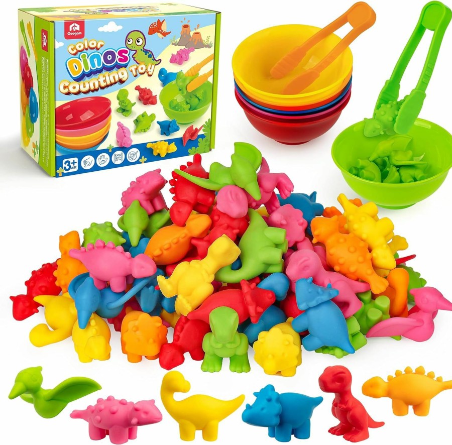 Baby & Toddler Coogam | Coogam Counting Dinosaur Sorting Toy Set, Color Matching Classification Game, Montessori Fine Motor Skill Preschool Educational Montessori Learning Toys For 3 4 5 Years Old