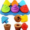 Baby & Toddler RAINBOW TOYFROG | Cupcake Toy Toddler Toy Learning Colors And Shape-Shape Sorting Toys For Toddlers-Geometry Manipulatives Toddler Sensory Toys For Toddlers 1-3 - Toddler Montessori Toys For 18 Month Old Girls Boys