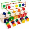 Baby & Toddler Coogam | Coogam Montessori Toys Wooden Color Shape Sorting Box Game Geometric Matching Blocks Early Learning Educational Toy Gift For 3 4 5 Year-Old Baby Toddlers