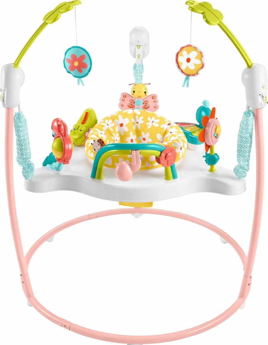 Baby & Toddler Fisher-Price | Fisher-Price Baby Bouncer Activity Center Blooming Fun Jumperoo With Music Lights And Developmental Toys For Infants