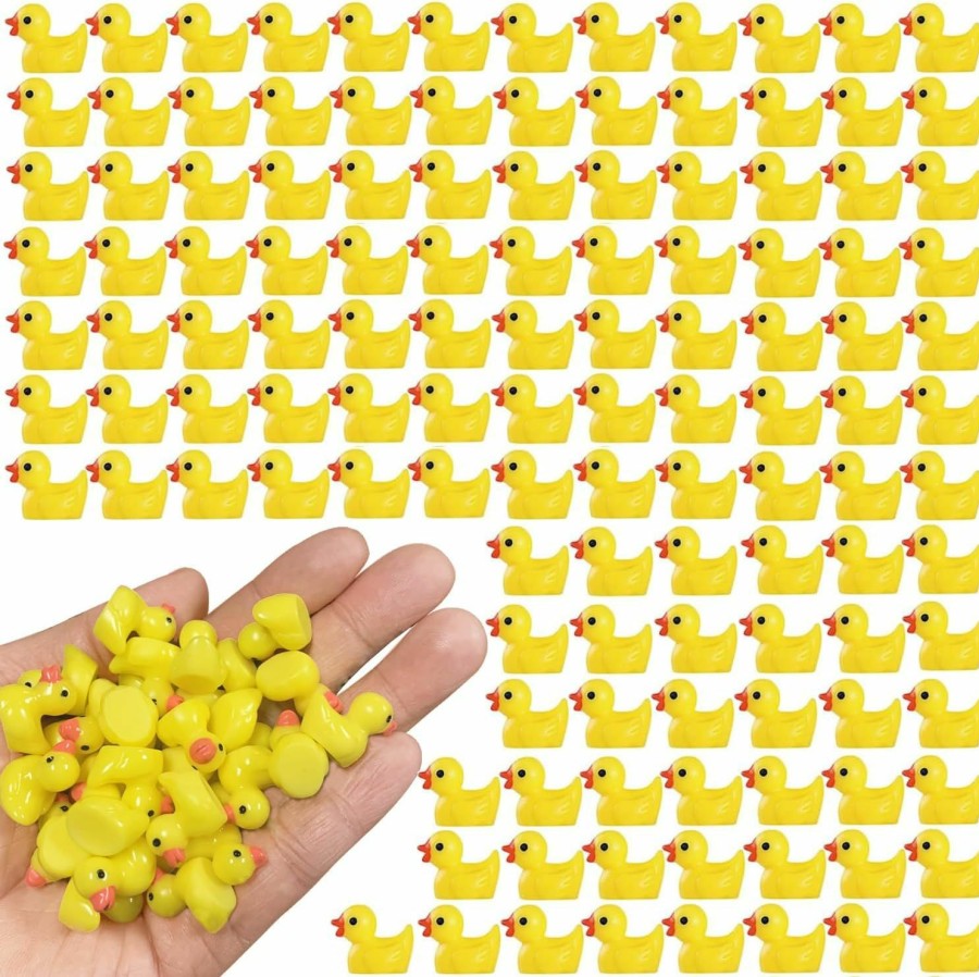 Baby & Toddler YsesoAi | 100Pcs Mini Resin Ducks, Tiny Ducks Figurines Bulk For Miniature Dollhouse Decor Accessories Garden Aquarium Potted Diy Ornament Party Toys