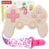 Baby & Toddler BIGSPINACH | Cool Remote Game Control Teething Toy For Babies 0-6 6-12 Months,Game Controller Teether For Gamer Parents,Baby'S First Valentines Day Gifts,Silicone Remote Chew Toys(Pink